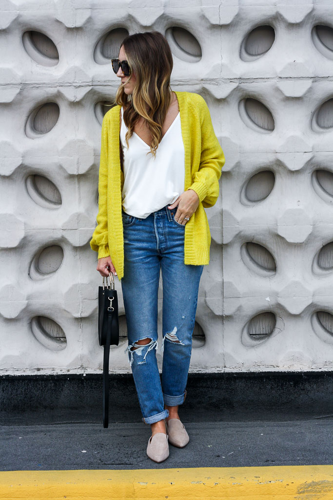 Mustard color cardigan clearance outfit